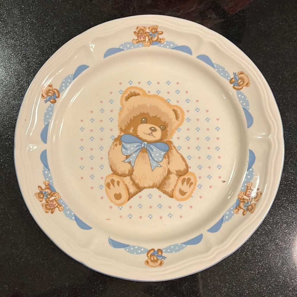 "Theodore Bear"  - Dinner Plate 10 1/2" by TIENSHAN  (Set of 2)